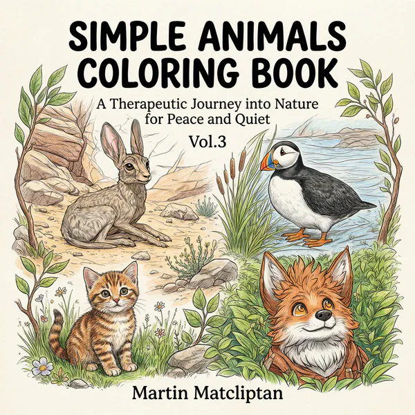 Cover of Simple Animals Coloring Book Vol. 3.