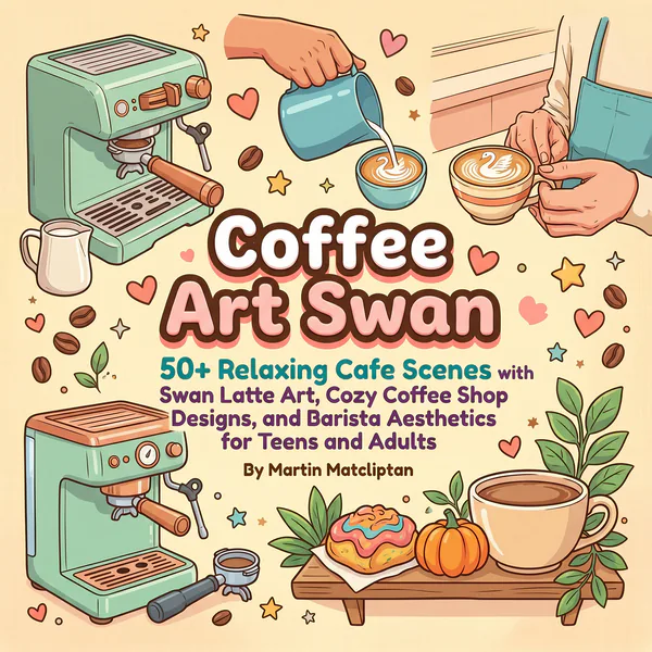 Cover of Swan Latte Art Coloring Book.