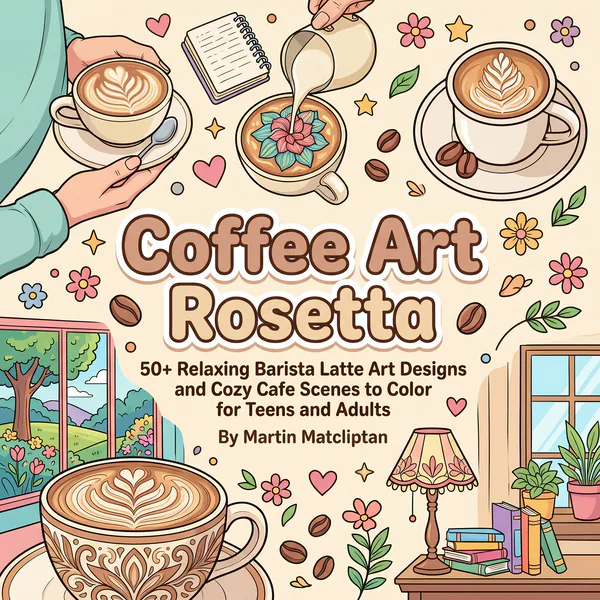 Cover of Rosetta Latte Art Coloring Book.