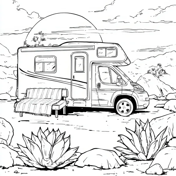 Cover of Sunset Camper Coloring Book.