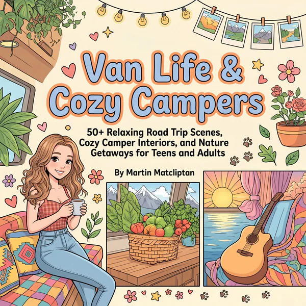 Cover of Cozy Camper Life Coloring Book.